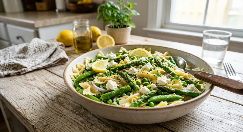 Lemon Asparagus Pea Pasta Salad