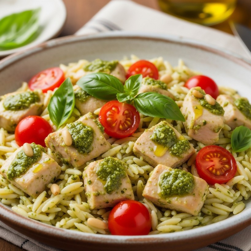 Pesto Chicken and Orzo